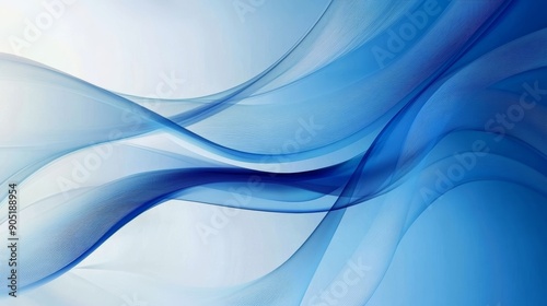 Modern Blue Abstract Curve Lines Background for Presentation Design Generative AI