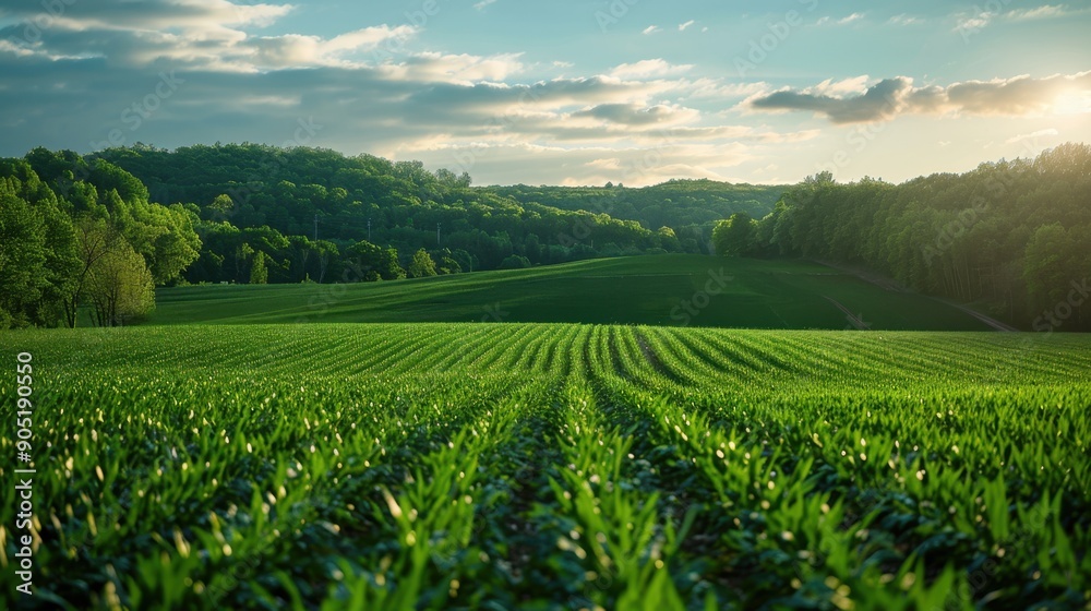 Green field landscape, serene and natural. Green field landscape, serene and natural.