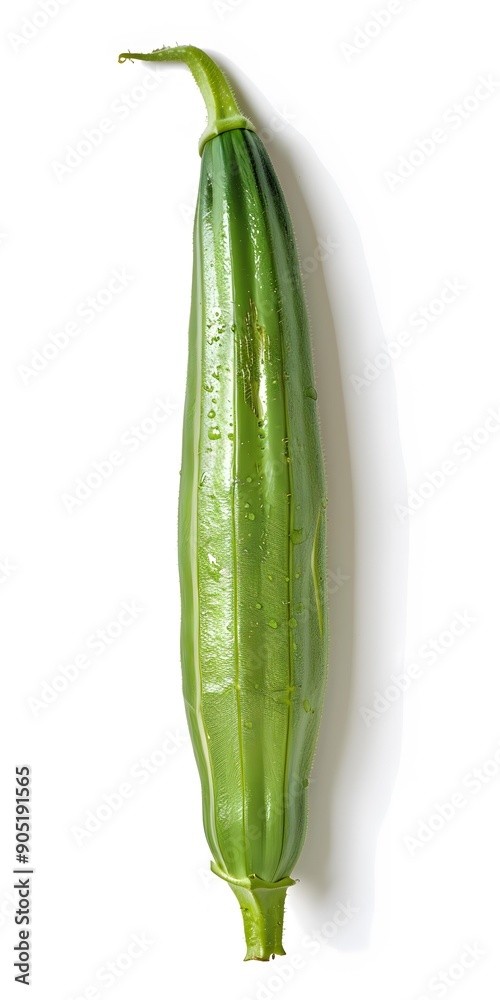 Fresh Green Okra on White Background Fresh Green Okra on White Background