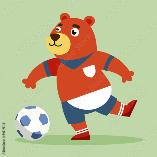 cartoon bear soccer maskot