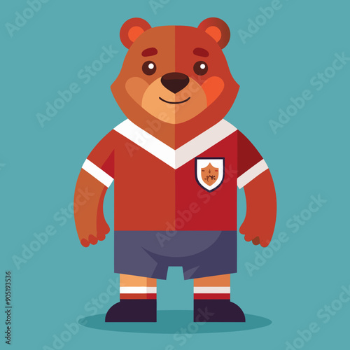 cartoon bear soccer maskot