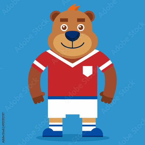 cartoon bear soccer maskot