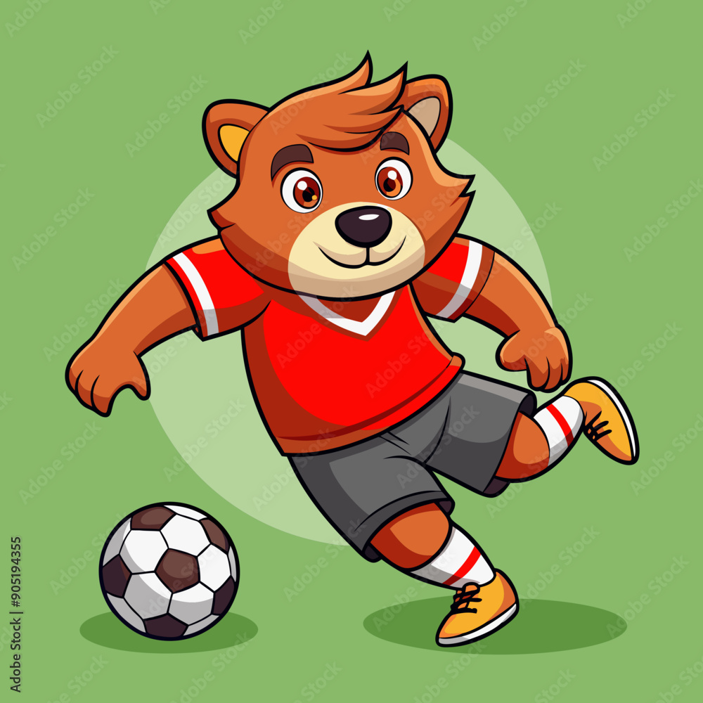 cartoon bear soccer maskot cartoon bear soccer maskot