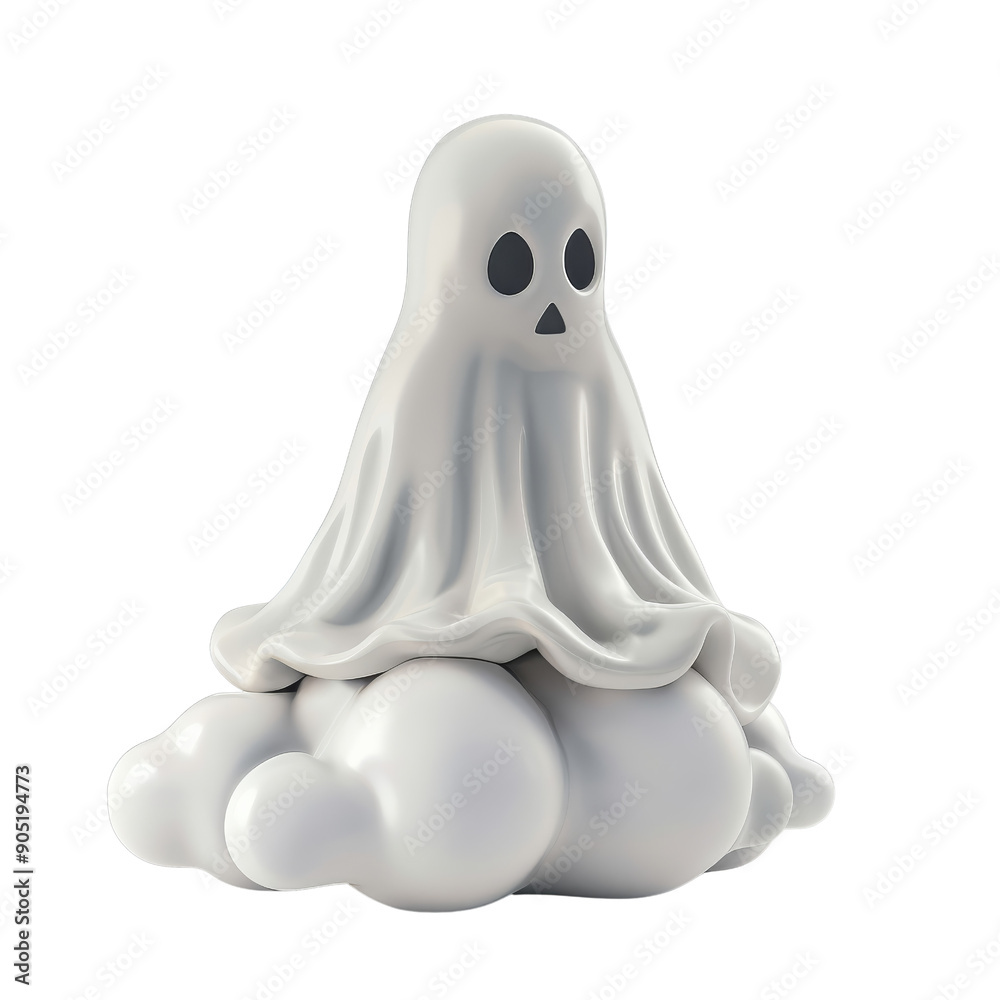 A cute and whimsical ghost character floating on a fluffy cloud, perfect for Halloween themed designs and children's artwork. A cute and whimsical ghost character floating on a fluffy cloud, perfect for Halloween themed designs and children's artwork.