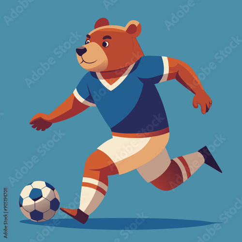 cartoon bear soccer maskot