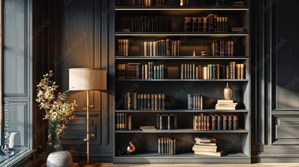 Minimal and cozy book shelf on the wall room Minimal and cozy book shelf on the wall room