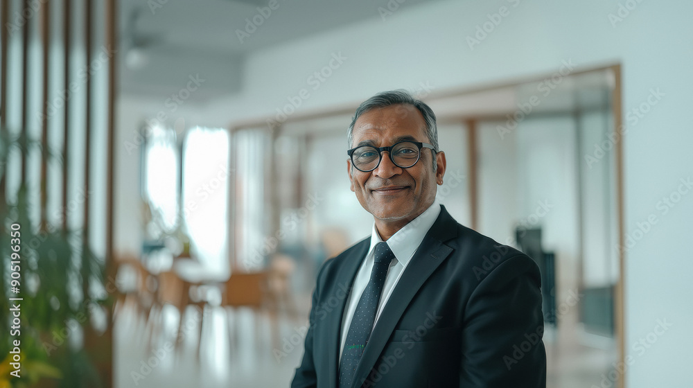 Fototapeta premium Senior businessman standing at office