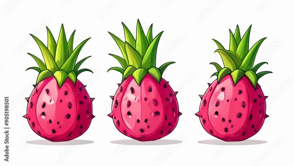 Three vibrant pineapples ripe and ready for a tropical feast Three vibrant pineapples ripe and ready for a tropical feast