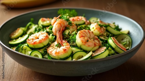  Fresh summer shrimp and zucchini salad