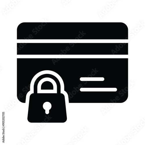 Modern flat icon of secure card in now available