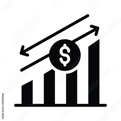 Investment growth icon symbolises increasing value or returns on investments over time