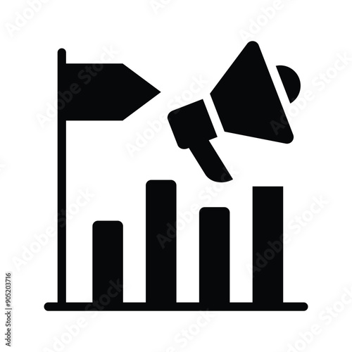 Marketing icon symbolises promoting products or services to attract customers and grow business