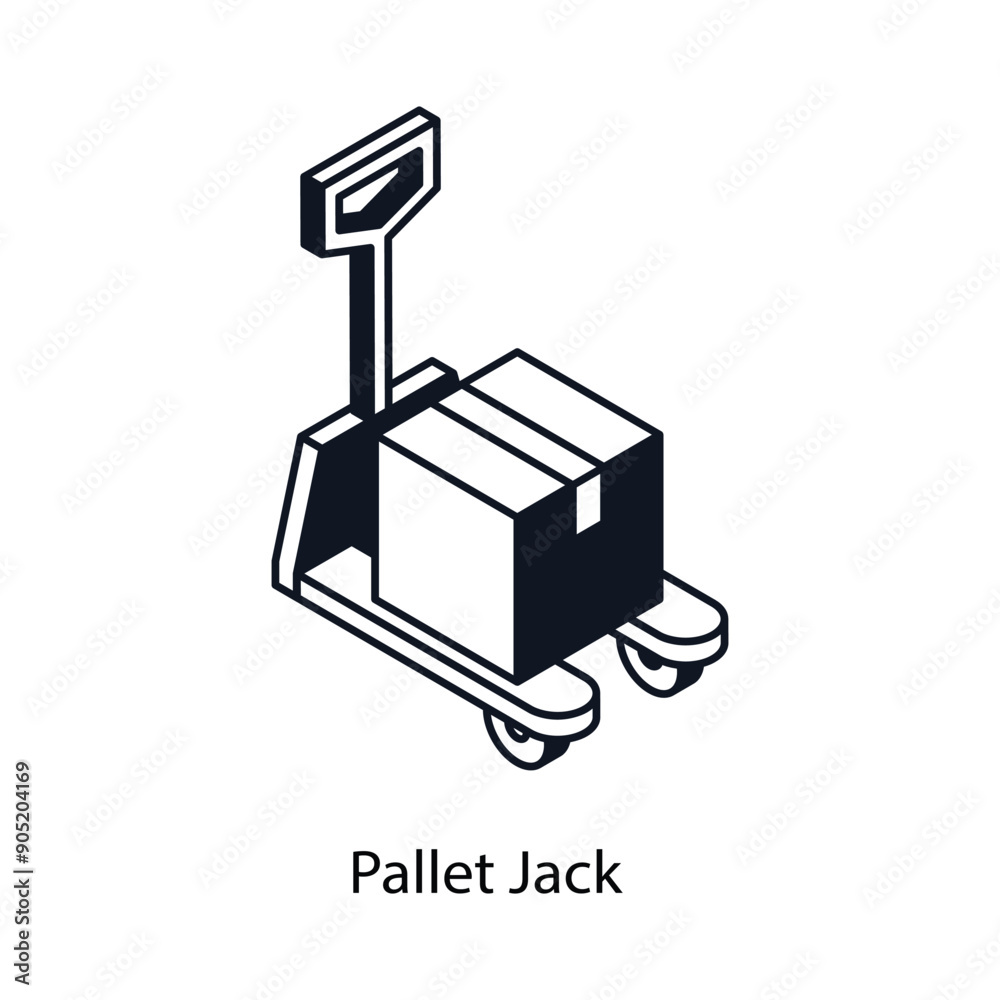Pallet Jack Isometric outline style icon. Symbol on White background EPS 10 File Pallet Jack Isometric outline style icon. Symbol on White background EPS 10 File