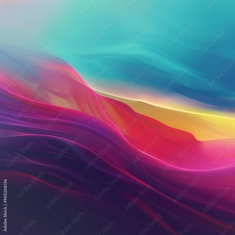 A mesmerizing blend of vibrant colors flows smoothly, creating an abstract wave pattern that evokes emotion and tranquility.