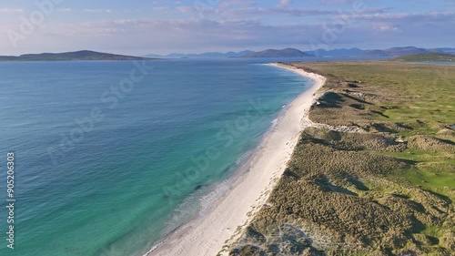 Drone flight captures stunning aerial view of Berneray's west beach photo