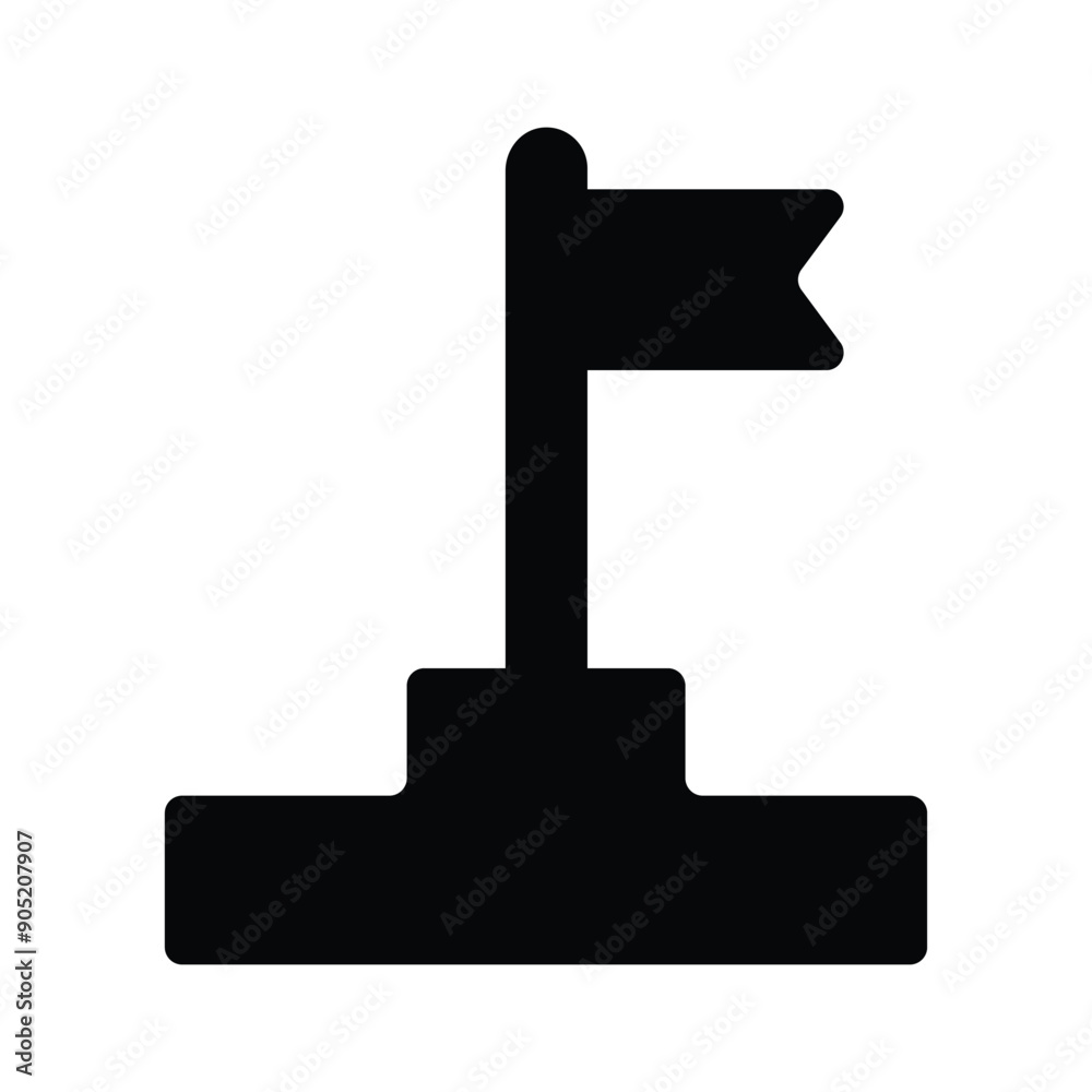 Achieve success with the motivating success icon representing by a flag Achieve success with the motivating success icon representing by a flag