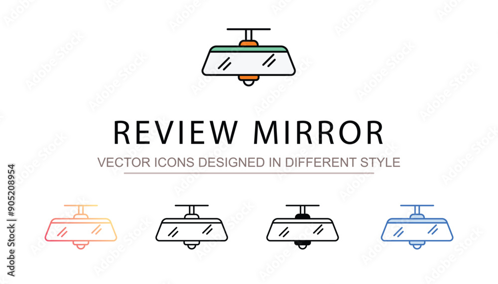 Review Mirror icon design with white background stock illustration Review Mirror icon design with white background stock illustration