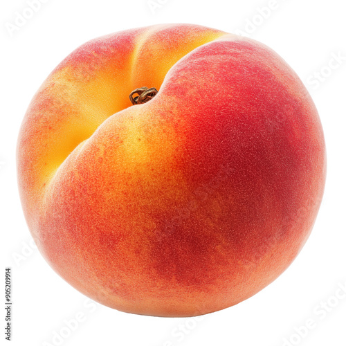 3D Rendering of Peach Fruit Isolated on Transparent Background