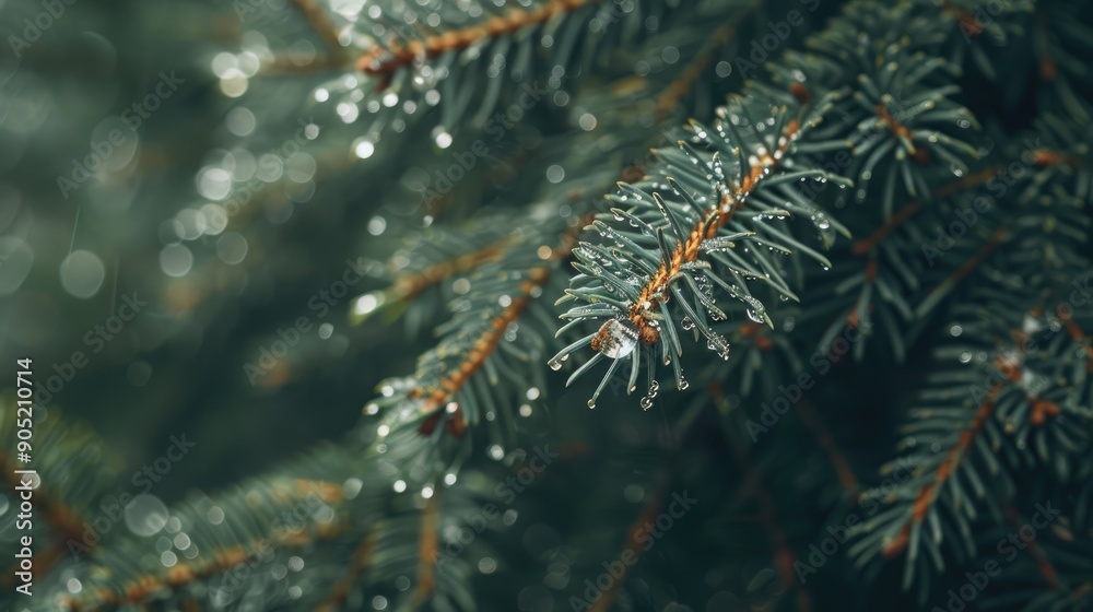Water Droplet On A Tree Needles Rain Drops On A Pine Tree Branch Pine After Rain Shallow depth of field Water Droplet On A Tree Needles Rain Drops On A Pine Tree Branch Pine After Rain Shallow depth of field
