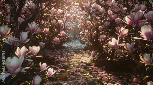 Garden of Blooming Magnolias