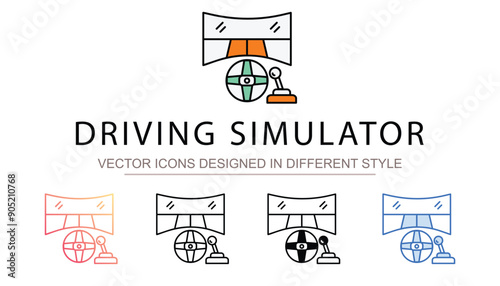 Driving Simulator icon design with white background stock illustration