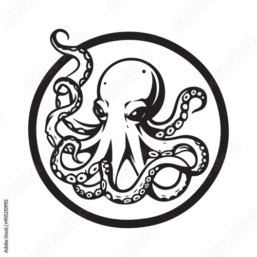 Octopus Logo Stock Illustrations. Octopus Logo Icon Vector Design Graphic on white background