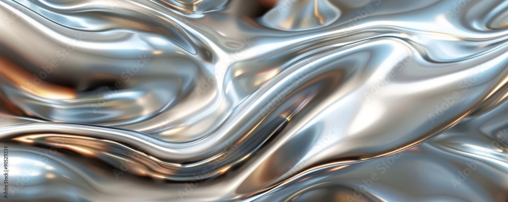 Abstract metallic wave texture background with reflective silver and chrome tones. Ideal for modern design and futuristic themes. Abstract metallic wave texture background with reflective silver and chrome tones. Ideal for modern design and futuristic themes.
