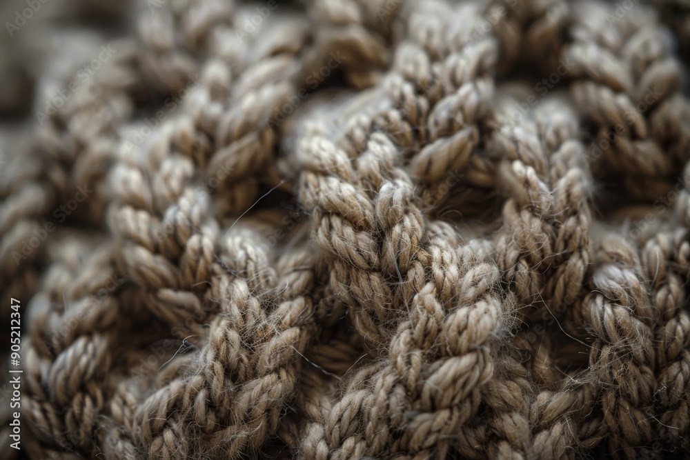 A close-up view of a knitted wool fabric, showcasing its intricate texture and pattern. The image highlights the soft and cozy nature of the material. A close-up view of a knitted wool fabric, showcasing its intricate texture and pattern. The image highlights the soft and cozy nature of the material.