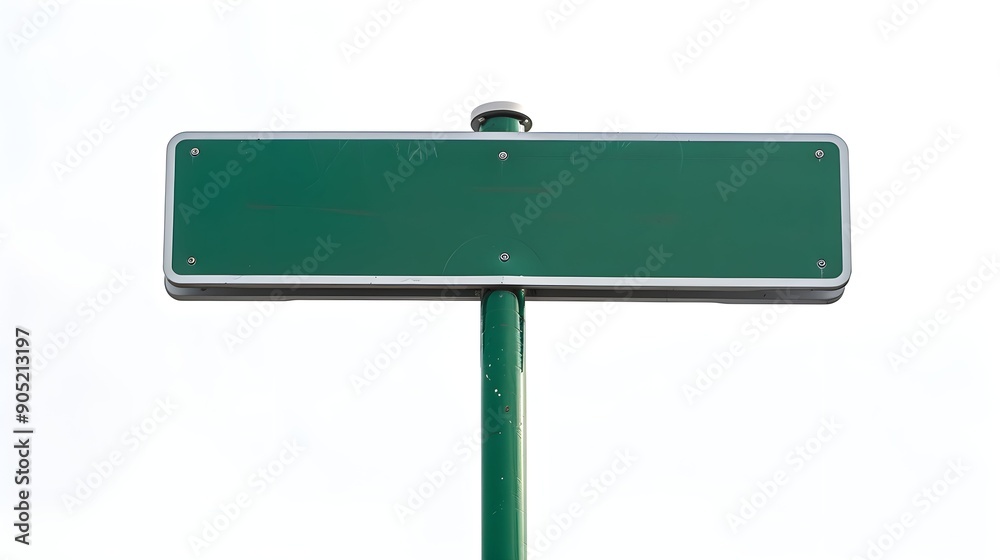Green street sign isolated on white background Green street sign isolated on white background