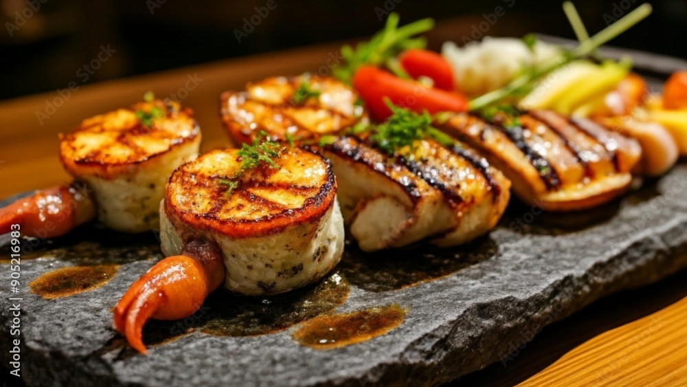 Delicious seafood platter ready to be savored Delicious seafood platter ready to be savored