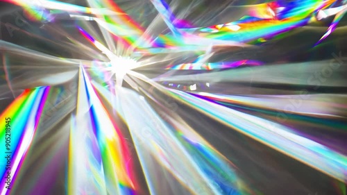 Exploring colorful light patterns created by prism reflection under natural sunlight