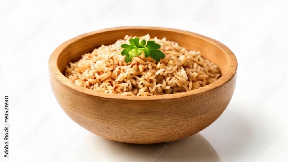 A bowl of rice with a hint of green A bowl of rice with a hint of green