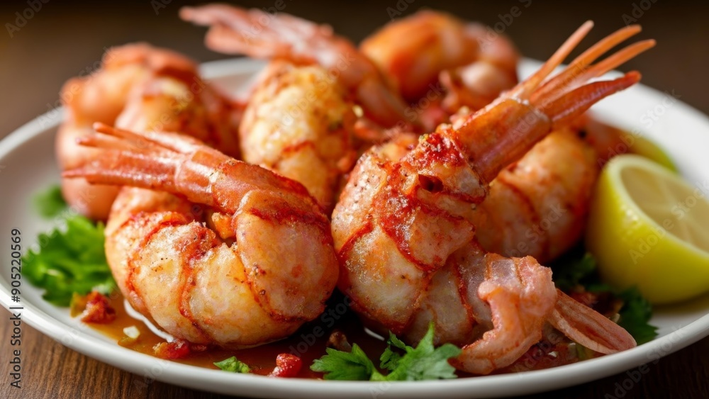 Deliciously cooked shrimp ready to be savored Deliciously cooked shrimp ready to be savored