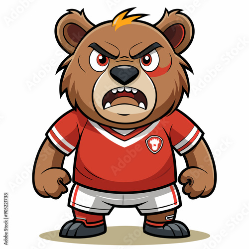 angry evil soccer football character maskot