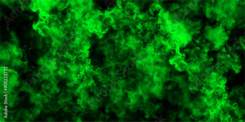 Abstract background with Scary Green and black painted powder explosion. Watercolor green grunge painting stylist charming modern dark canvas. Beautiful stylish texture with green smoke.