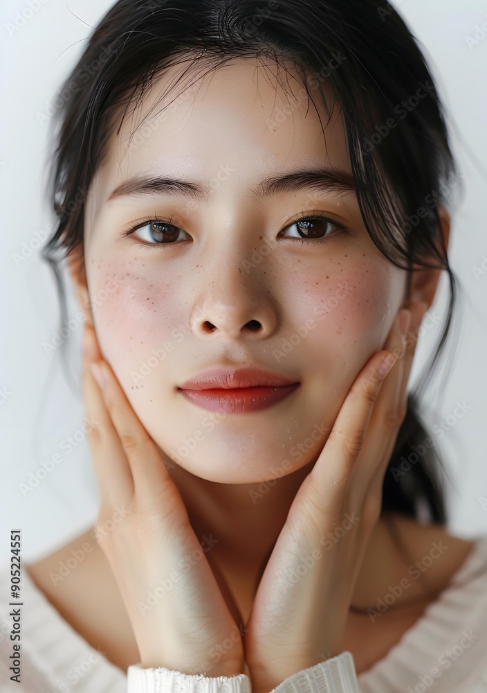 Portrait of a Young Asian Woman with Freckles Portrait of a Young Asian Woman with Freckles