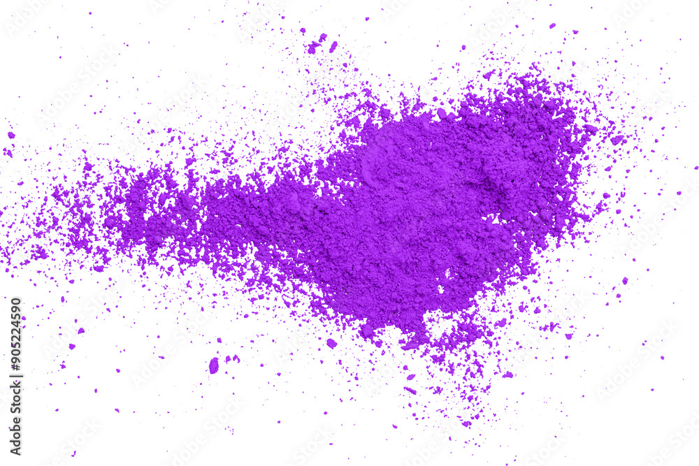 Fototapeta premium Purple powder isolated on transparent background