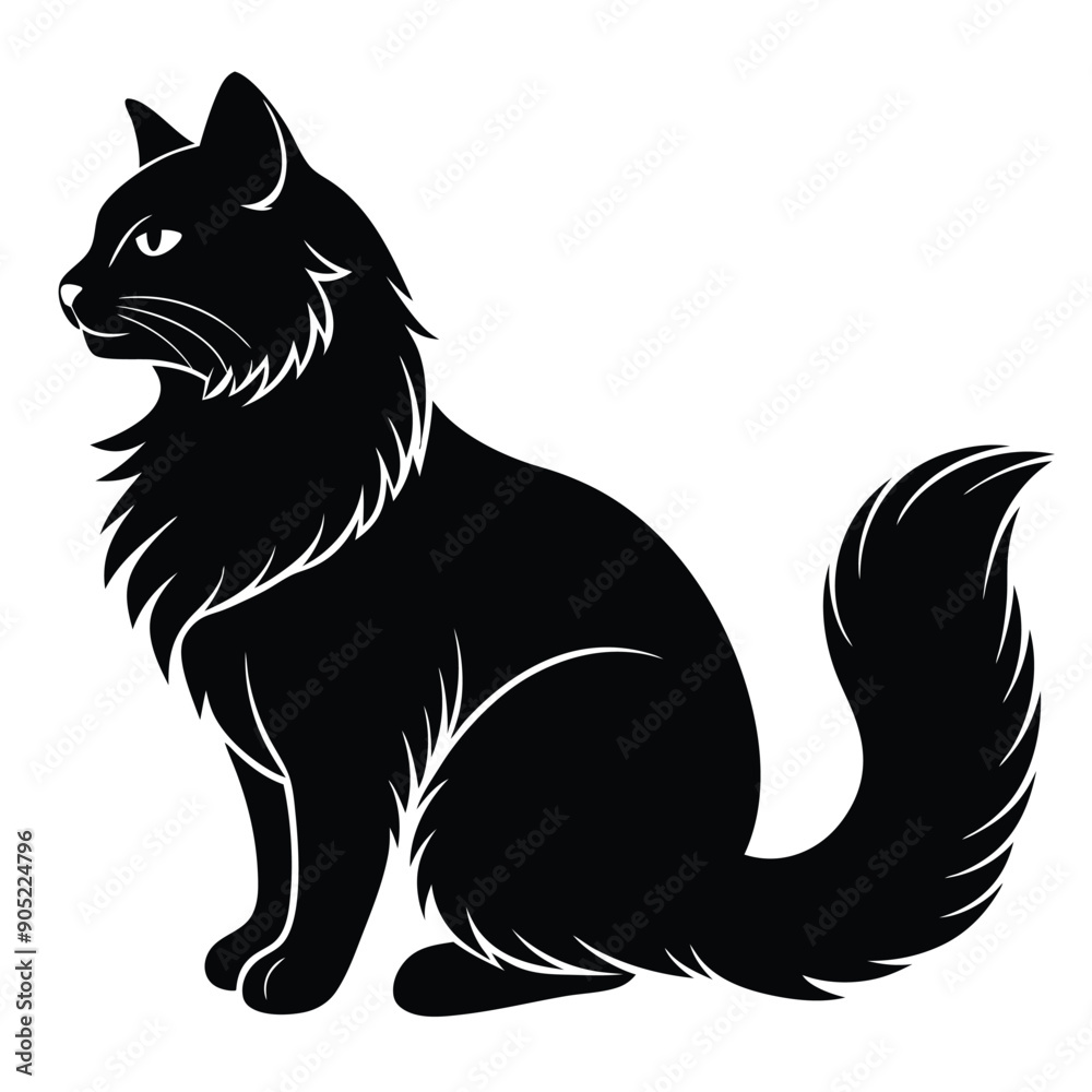 logo of persiana cat face, side view, silhouette, black and white, white background logo of persiana cat face, side view, silhouette, black and white, white background