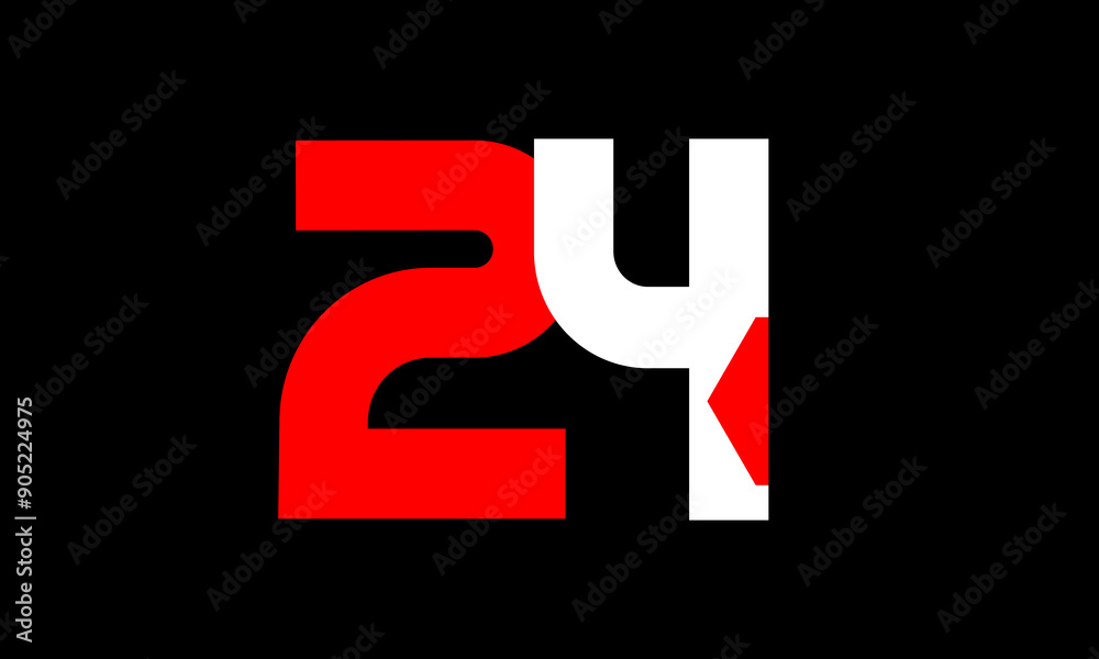 24 simple fresh logo white and red number 24 simple fresh logo white and red number