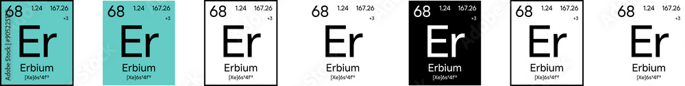Erbium Element Symbol with Additional Info | Part of the Periodic Table of Elements Kit | High-Res, 7 Design Styles, Isolated on Transparent Background Erbium Element Symbol with Additional Info | Part of the Periodic Table of Elements Kit | High-Res, 7 Design Styles, Isolated on Transparent Background