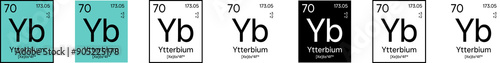 Ytterbium Element Symbol with Additional Info | Part of the Periodic Table of Elements Kit | High-Res, 7 Design Styles, Isolated on Transparent Background