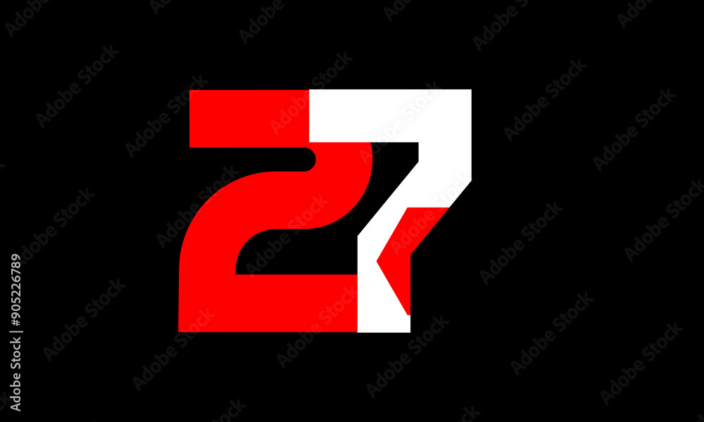 Red White Number Geometric Simple Fresh Red White Number Geometric Simple Fresh