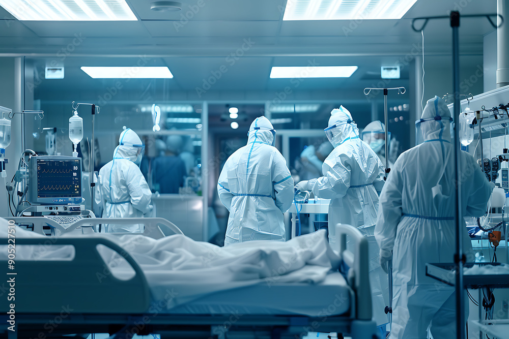 An illustration depicting various aspects of health care, featuring doctors, nurses, medical equipment, and patients in a hospital setting. The scene emphasizes the importance of medical care, patient An illustration depicting various aspects of health care, featuring doctors, nurses, medical equipment, and patients in a hospital setting. The scene emphasizes the importance of medical care, patient