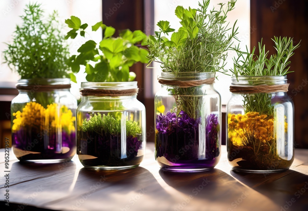 chic arrangement unique herbs transparent containers showcasing natural beauty diverse colors, display, stylish, rare, plants, green, botanical, freshness chic arrangement unique herbs transparent containers showcasing natural beauty diverse colors, display, stylish, rare, plants, green, botanical, freshness