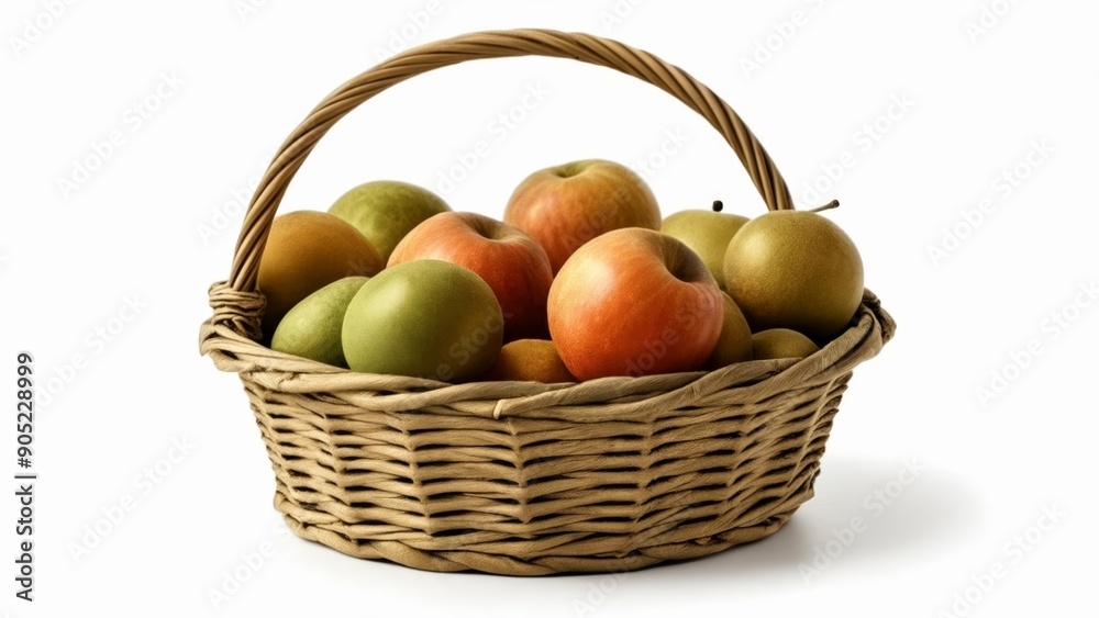 Basket of fresh apples and pears perfect for a healthy snack Basket of fresh apples and pears perfect for a healthy snack