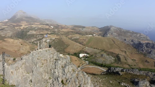 Drone flight over the Holy Church of Agios Paision, Plakias, Crete photo