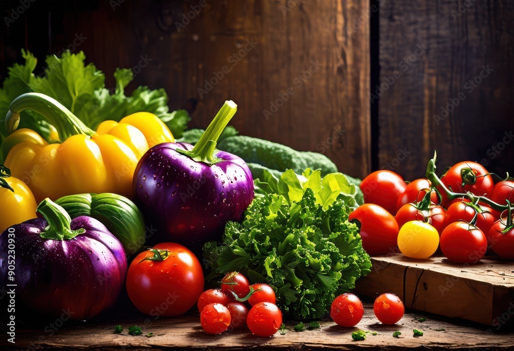vibrant array fresh vegetables showcasing bounty colorful display purples, assortment, greens, reds, yellows, carrots, tomatoes, bell, peppers, cucumbers vibrant array fresh vegetables showcasing bounty colorful display purples, assortment, greens, reds, yellows, carrots, tomatoes, bell, peppers, cucumbers