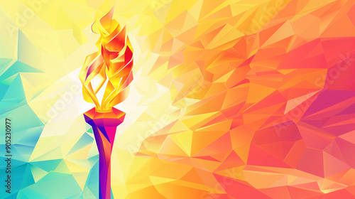 Vibrant Abstract Design of a Flame Symbolizing Hope Against a Colorful Background abstract wallpaper 