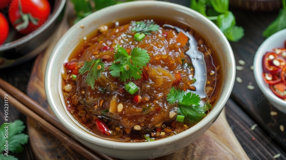 Vietnamese caramelized pork dip is a popular condiment in Vietnamese cuisine The dip has a sweet salty and spicy flavor that pairs well with boiled vegetables rice noodles or rice Vietnamese caramelized pork dip is a popular condiment in Vietnamese cuisine The dip has a sweet salty and spicy flavor that pairs well with boiled vegetables rice noodles or rice