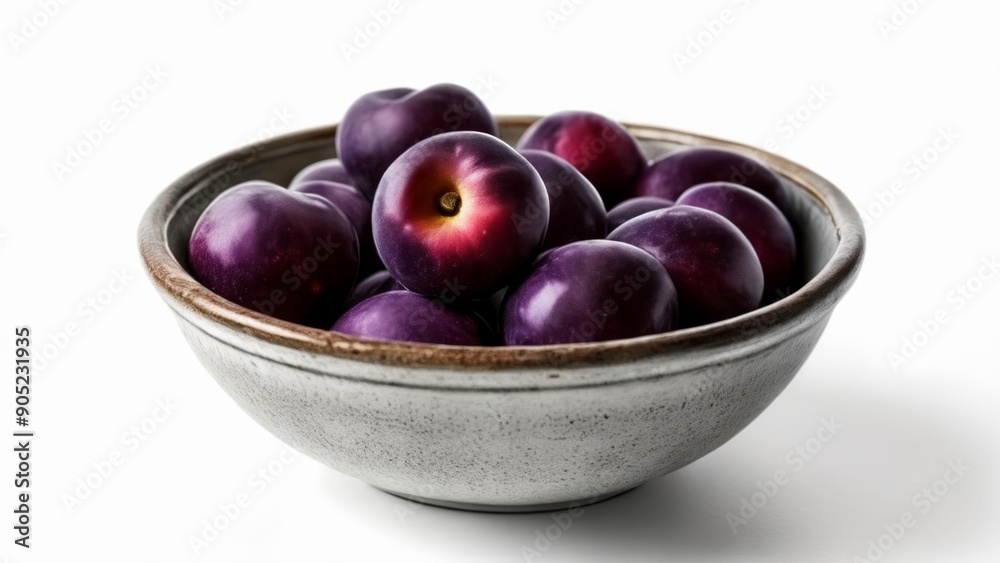 A bowl of fresh ripe plums A bowl of fresh ripe plums